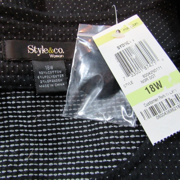 NWT Style & Co Woman black white dotted jacket - Picture 5 of 5